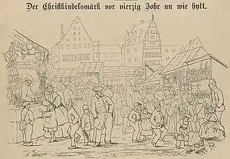 Christkindelsmärik sur le Fronhof, actuelle place du Château