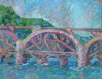 Pont en construction, no&nbsp;52 du catalogue des œuvres.