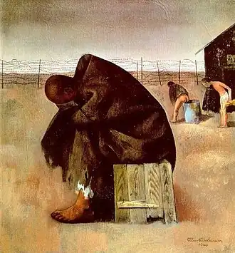 Im Lager (Gefangenenlager), Camp de concentration de Saint-Cyprien, France, 1940.