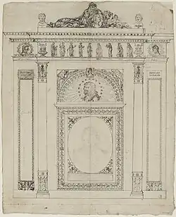 Dessin d'ornement (probablement projet de décoration pour l'Académie des sciences morales), Paris, musée Carnavalet.