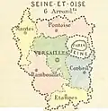 Arrondissements entre 1812 et 1926.