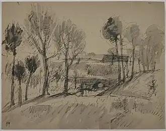 Pont sur une rivière (n. d.), Musée de Bretagne.