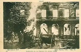 Incendie de la mairie de Lille, le 21 avril 1916