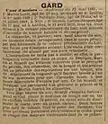Incendie volontaire, Le Journal du Midi, 16 mai 1888.