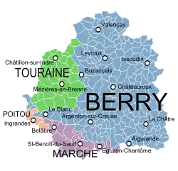 Le Berry, la Touraine, la Marche et le Poitou, avant 1790.