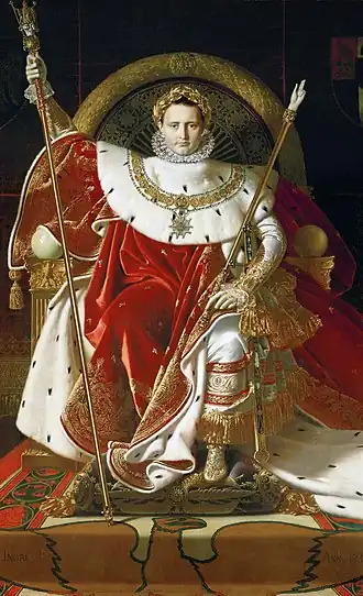 Napoléon&nbsp;Ier sur le trône impérial (1806) de Jean-Auguste-Dominique Ingres.