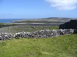 Vue du centre de l'île depuis Dún Aengus.