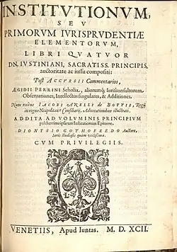 Description de l'image Institutiones Justiniani (1592).jpg.