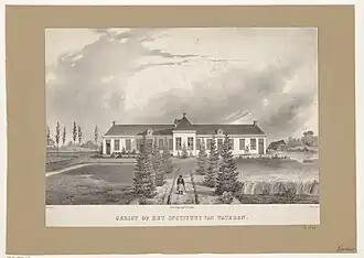 Institut d'enseignement agricole à Wateren, lithographie (1823).
