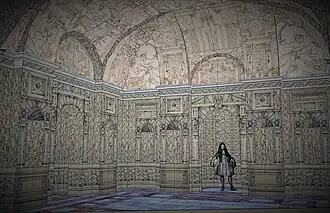 Schéma de l'intérieur de la Grotte de Meudon.