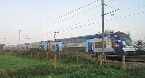 Passage à Rocquemont le 13 novembre 2011 d'un Intercités Le Havre – Rouen – Paris détourné.