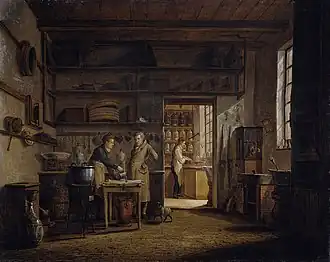 Intérieur du laboratoire d'apothicaire (1818)