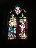 Vitrail de saint Aimé et la vierge Marie.