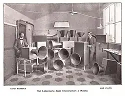 Intonarumori, instrument fabriqué pour la pièce 'Bruitisme', 1913