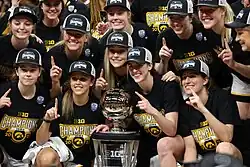 L'équipe d'Iowa, championne de la Big Ten.