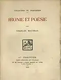 Dialogues de Charles Maurras et Jacques Bainville, édités en 1923 aux éditions du Pigeonnier .