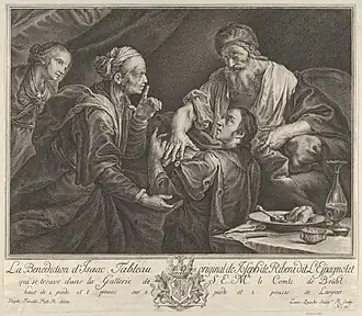Isaac bénissant Jacob, feuille: 31 × 35,8 cm, Metropolitan Museum of Art, New York .