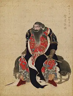 Chef aïnous vers 1790, peinture de la série Ishūretsuzō&nbsp;(en)  par Kakizaki Hakyo&nbsp;(en).