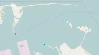Carte de Brindisi, l'archipel se situe entre le port extérieur et la mer Adriatique