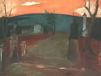 Paysage à la tombée de la nuit