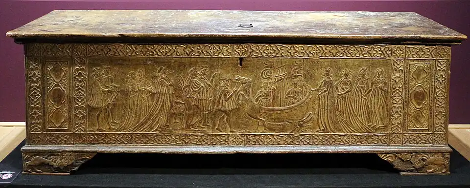 Cassone à panneaux décorés (vers 1425), anonyme, Florence