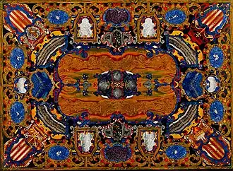 Dessus de table en pierre en commesso fiorentino, XVIIe&nbsp;siècle.