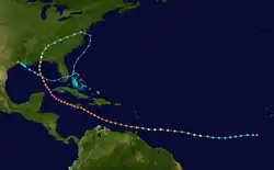Parcours de l'ouragan Ivan.