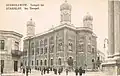 Synagogue de Stanisławów (aujourd'hui: Ivano-Frankivsk), inaugurée en 1899; carte postale de 1910