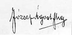 signature de Joseph-Auguste de Habsbourg-Lorraine