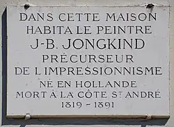 Plaque apposée au 127, boulevard du Montparnasse.