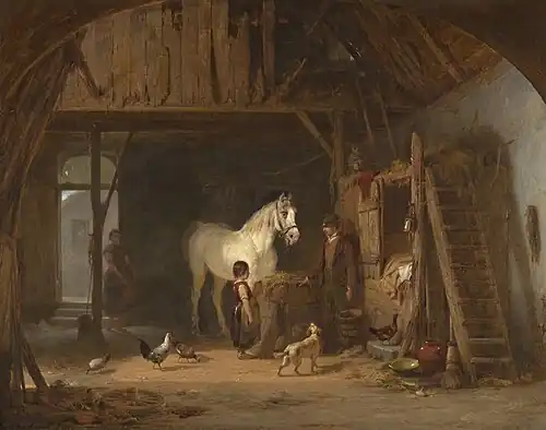 Intérieur d'écurie .