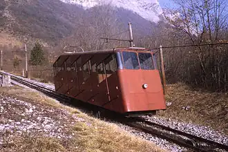 Le funiculaire en 1970.
