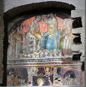 Couronnement de la Vierge avec martyr d'une sainte et Annonciation, basilique saint François de Sienne.