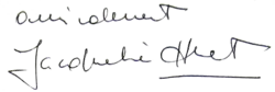 signature de Jacqueline Huet