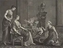 Gravure de reproduction de Jacques Firmin Beauvarlet (1778).