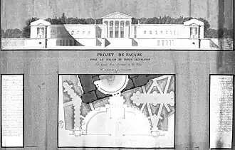 Autre projet de Gisors pour la façade septentrionale du Palais Bourbon (1803).