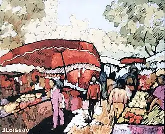 Marché en Provence (1995). (54&nbsp;×&nbsp;65&nbsp;cm)