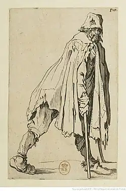 no&nbsp;4 : Le mendiant aux béquilles coiffé d'un bonnet