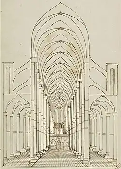 La cathédrale de Reims, sa nef et son jubé, aujourd'hui disparu.