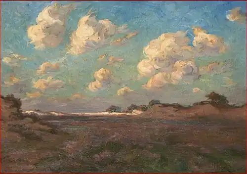 Coucher de soleil sur les dunes.