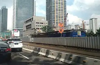 Chantier du métro de Jakarta sur la Jalan M. H. Thamrin.