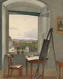 Vue depuis l'atelier d'artiste d'Alservorstadt en direction de Dornbach, 1836.