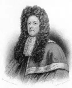 gravure représentant un magistrat du XVIIe siècle, en buste