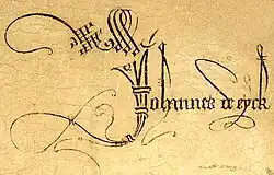 signature de Jan van Eyck