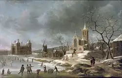 Une peinture montrant le château au XVIIe&nbsp;siècle par Jan Abrahamsz Beerstraaten.
