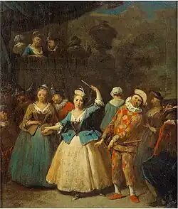 Scène de danse avec arlequin, collection particulière