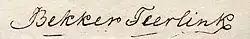 signature de Jan Bekker Teerlink