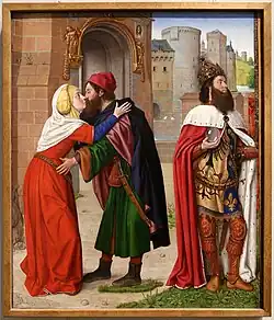 Charlemagne et la rencontre de sainte Anne et de saint Joachim à la Porte dorée, avant 1500, National Gallery, Londres