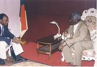 Janvier Yahouédéou et le président Mathieu Kérékou