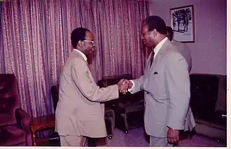 Janvier Yahouédéou et le président Nicéphore Soglo